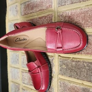 Clarks Women's  Red Loafers/ Never worn.